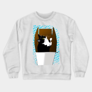 Cute Tuxedo Cat in a box Copyright TeAnne Crewneck Sweatshirt